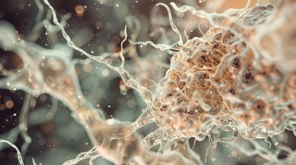 A close up of a cell with a white blob in the middle