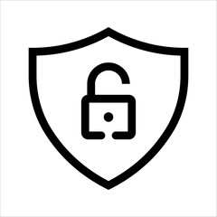 Security shield icon set, security with padlock, Security shield symbol, Vector illustration, on white background.