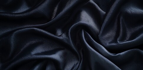 Obraz premium Black Satin Background: Luxury Cloth Texture