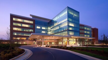 Obraz premium modern hospital style building exterior