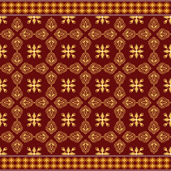 Seamless pattern with ornament Abstract Ethnic art. Seamless pattern in tribal, folk embroidery, and Mexican style. Aztec geometric art ornament print. Design for carpet, cover wallpaper, wrap