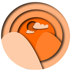 vector illustration simple mountain landscape