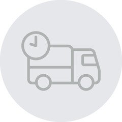 Clock (for delivery times) Vector Line Grey Circle Grey