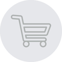 Shopping cart Vector Line Grey Circle Grey
