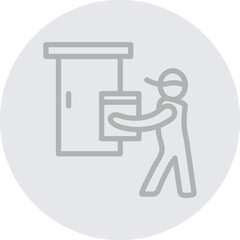 Doorstep (for delivery location) Vector Line Grey Circle Grey