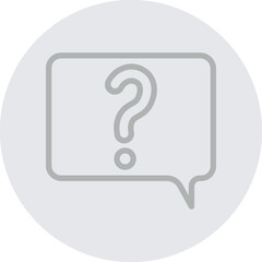 FAQ icon Vector Line Grey Circle Grey