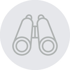 Binoculars (for tracking) Vector Line Grey Circle Grey