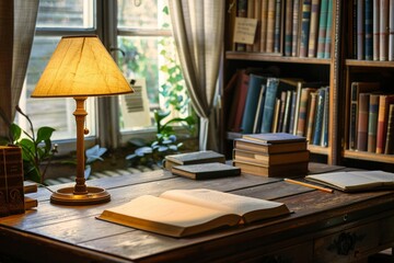 lamp on the study table