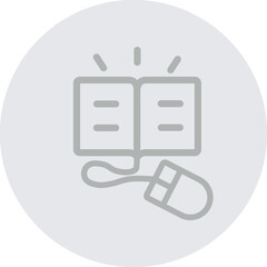 Online Course Vector Line Grey Circle Grey