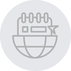 Webinars Calendar Vector Line Grey Circle Grey