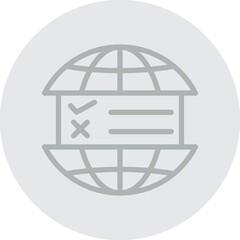 Webbased Exams Vector Line Grey Circle Grey