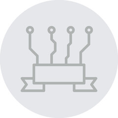 Digital Badges Vector Line Grey Circle Grey