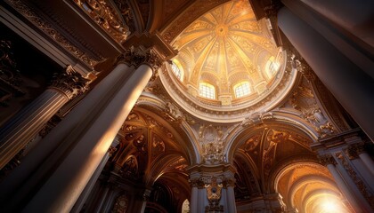 Architectural highlights of a historic cathedral, showcasing intricate details, Historical, Warm tones, Digital painting
