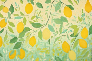 Beautiful lemons background backgrounds painting pattern.