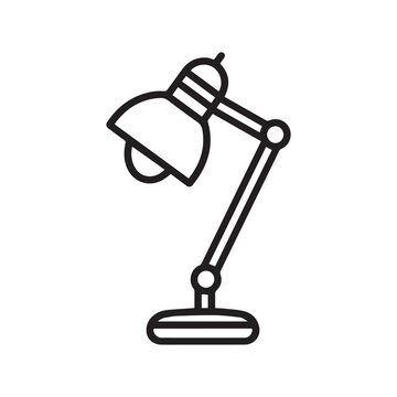 recommend clip art: Table lamp light icon outline bright bulb design.