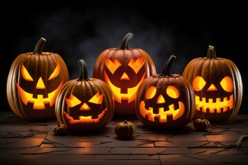 Halloween pumpkin anthropomorphic jack-o'-lantern.