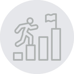 Career Growth Vector Line Grey Circle Grey