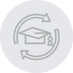 Continuous Learning Vector Line Grey Circle Grey