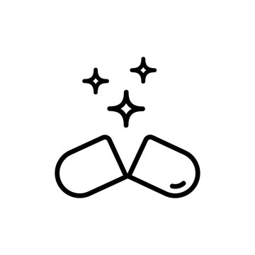 recommend clip art: Vitamin nutrition outline icon. Healthy food supplement. Vitamin, Mineral Pill. Simple sign for mobile and web design, store.