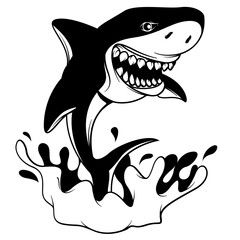 Shark Attack | Ocean Predator | Killer Shark | Sea Animal | Deadly Fish | Aquatic Animal | Marine Life | Shark | Original Illustration | Vector and Clipart | Cutfile and Stencil
