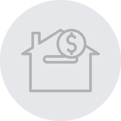 Real Estate Investment Vector Line Grey Circle Grey