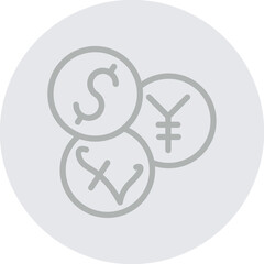 Foreign Exchange (Forex) Trading Vector Line Grey Circle Grey