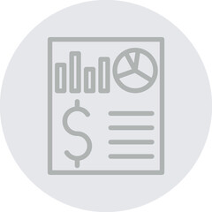 Financial Reporting Vector Line Grey Circle Grey