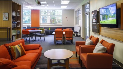 Modern Office Lounge with Comfortable Seating.
