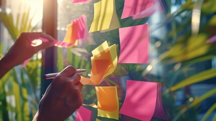 The Hands with Sticky Notes