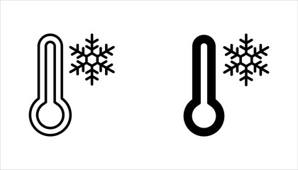 Temperature icon set. Thermometer showing the temperature symbol. Weather sign. vector illustration on white background