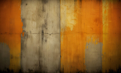 Fototapeta premium Vibrant Orange-Yellow Textured Grunge Concrete Wall Backgrounds for Bold Designs