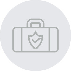 Travel Insurance Vector Line Grey Circle Grey