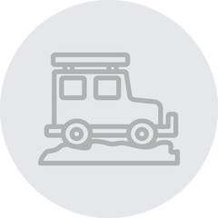 Safari Tours Vector Line Grey Circle Grey