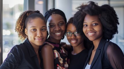Obraz premium Black female staff: The perfect blend of technology and dream