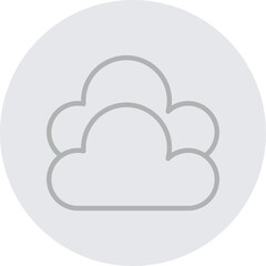 Cloud Vector Line Grey Circle Grey