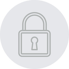 Padlock Vector Line Grey Circle Grey