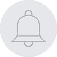 Bell Vector Line Grey Circle Grey