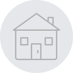 Home Vector Line Grey Circle Grey