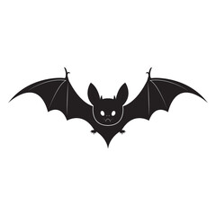The silhouette of a black bat. A bat for Halloween.