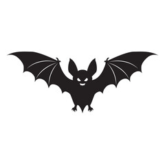 The silhouette of a black bat. A bat for Halloween.