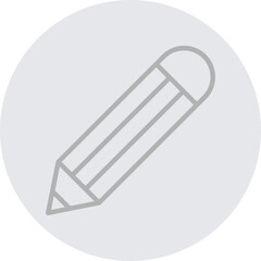 Pencil Vector Line Grey Circle Grey