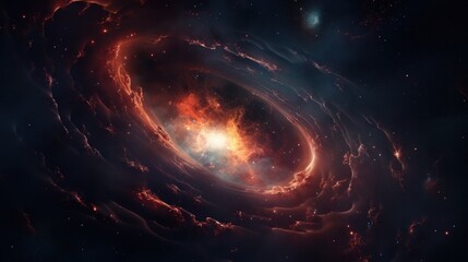 Obraz premium A black hole as seen through the eyes of an astronaut, capturing the awe-inspiring sight of this cosmic phenomenon.