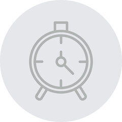 Alarm Vector Line Grey Circle Grey