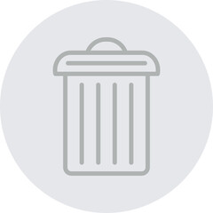 garbage Vector Line Grey Circle Grey