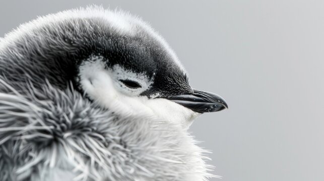 A close-up photo of a Little Penguin's fluffy feathers, with intricate details and soft lighting