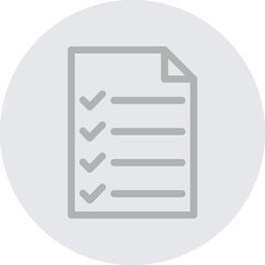 Checklist Vector Line Grey Circle Grey