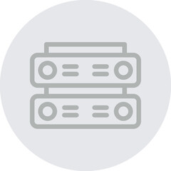 Server Vector Line Grey Circle Grey