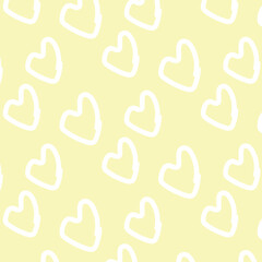 cute hand drawn yellow heart pattern design