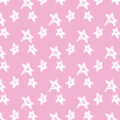 cute hand drawn seamless star pattern design