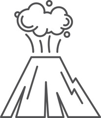 Volcano erruption line icon. Natural disaster symbol